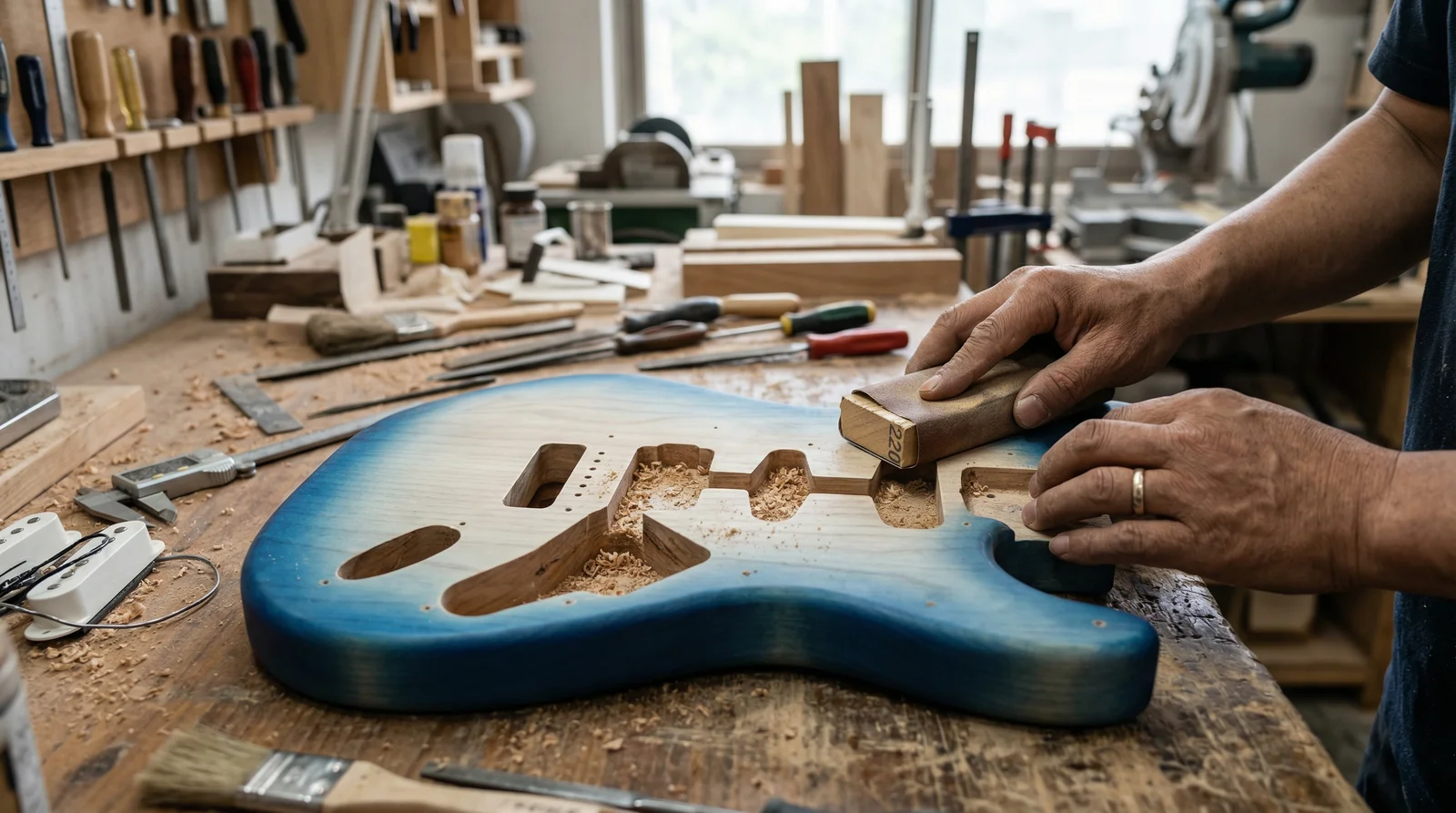 일렉기타 바디 라우팅